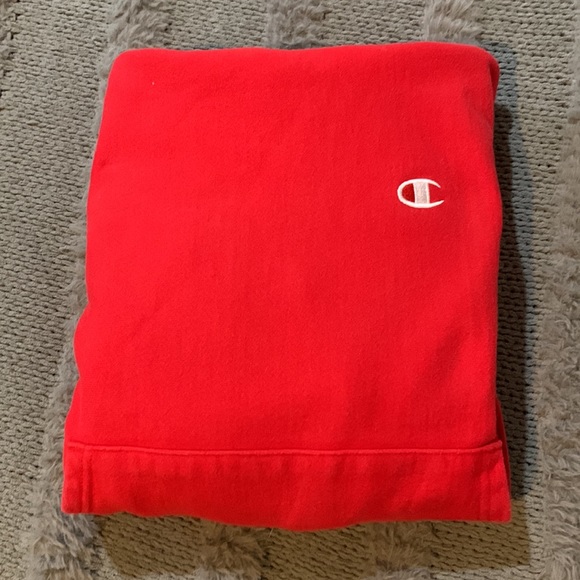 Red Champion Reverse Weave Hoodie, size small. - Picture 2 of 4
